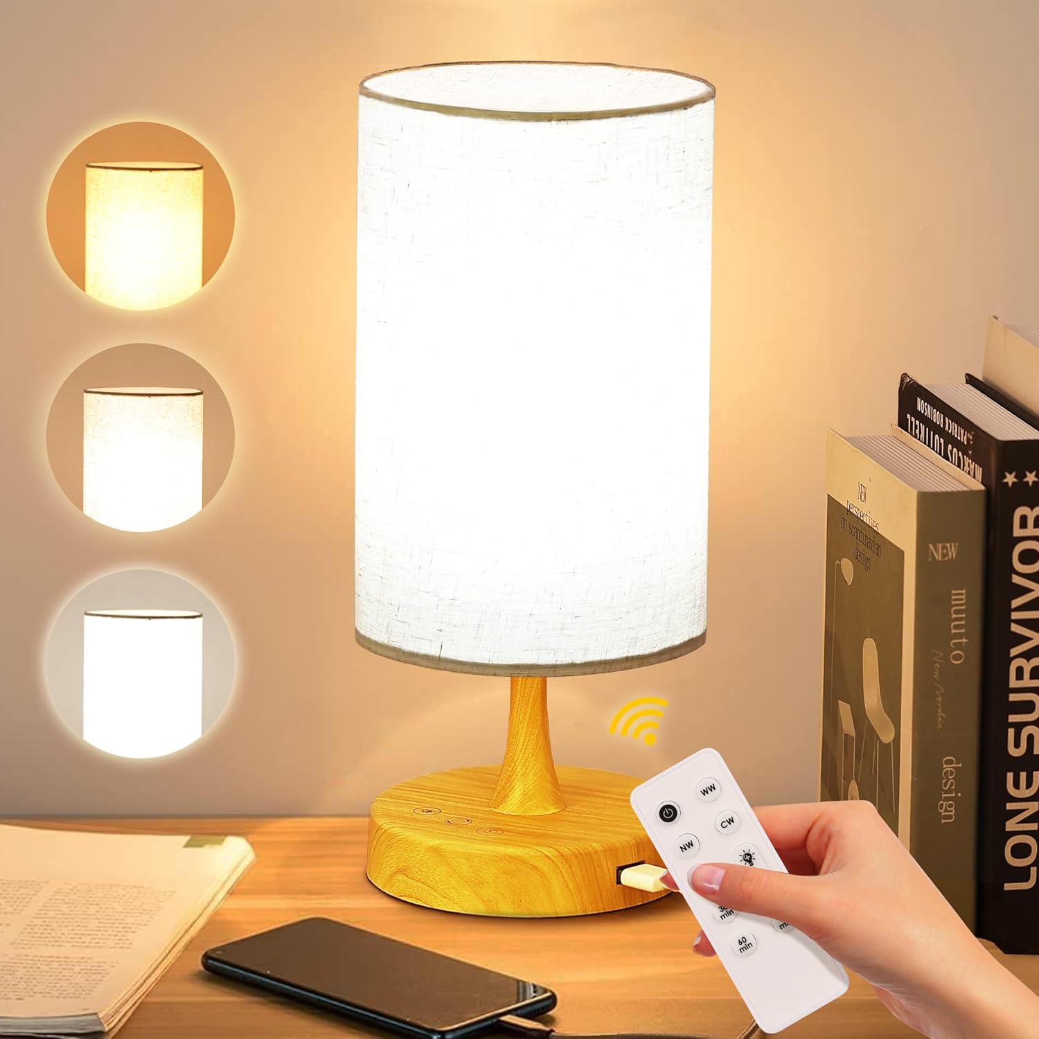 Caromolly SAD Lamp, UV-Free 2000-10000 Lux Sun Light Lamp with Remote Control, 3...