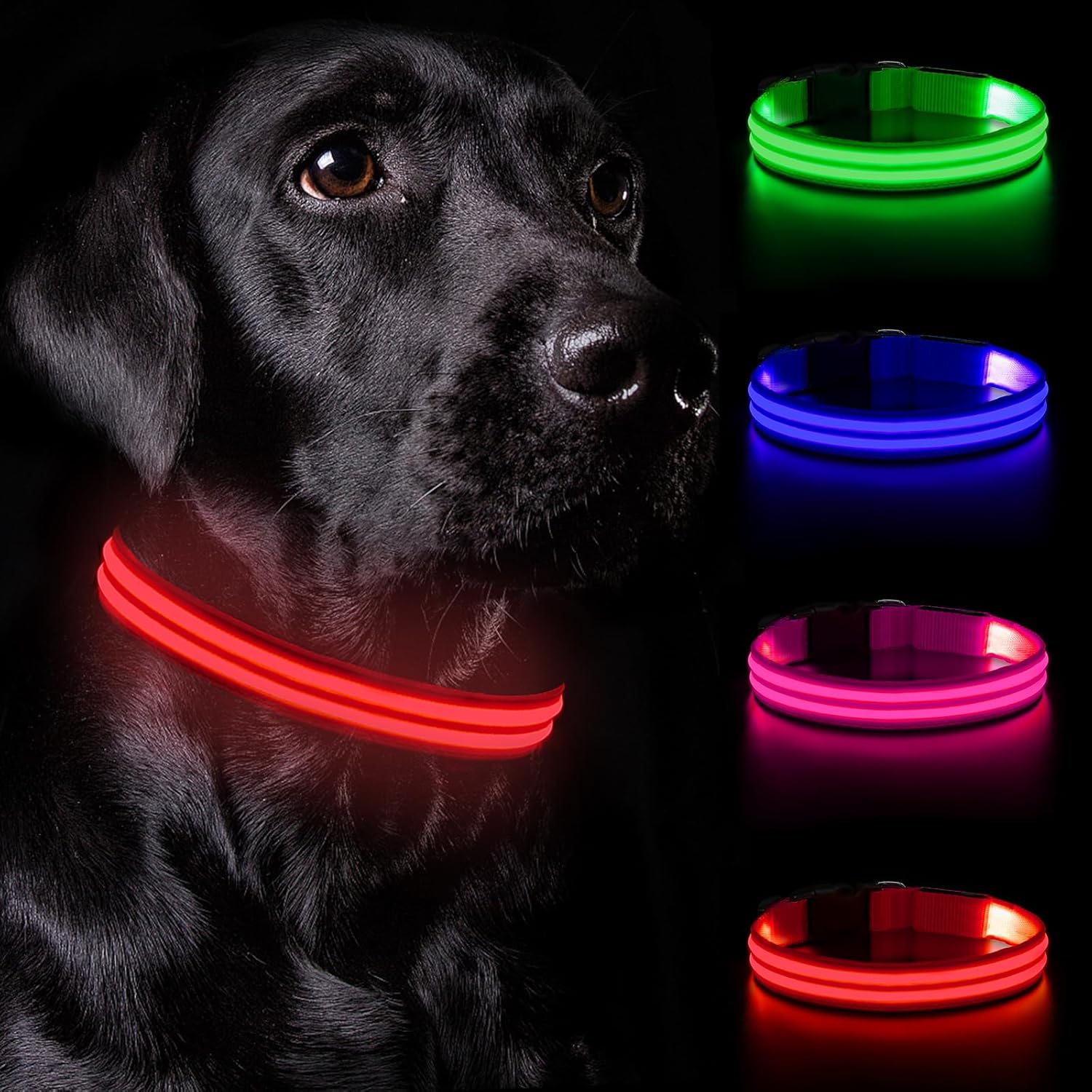 Nepfaivy Light Up Dog Collar - Dog Collar Lights for The Dark Night, Adjustable...