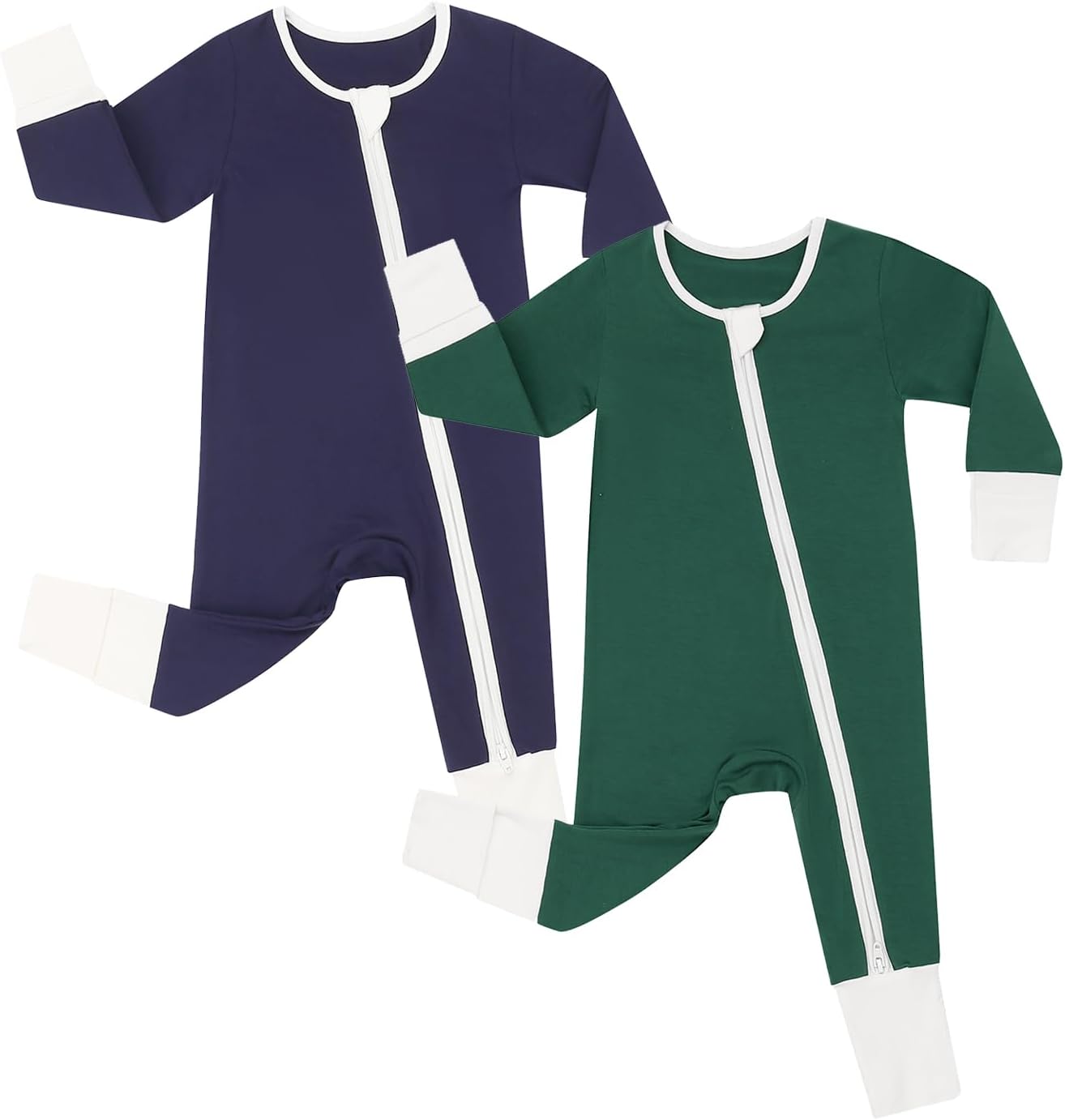 JunNeng Rayon from Bamboo Baby Romper Sleeper with Mitten Cuffs Feet,Newborn Boy...