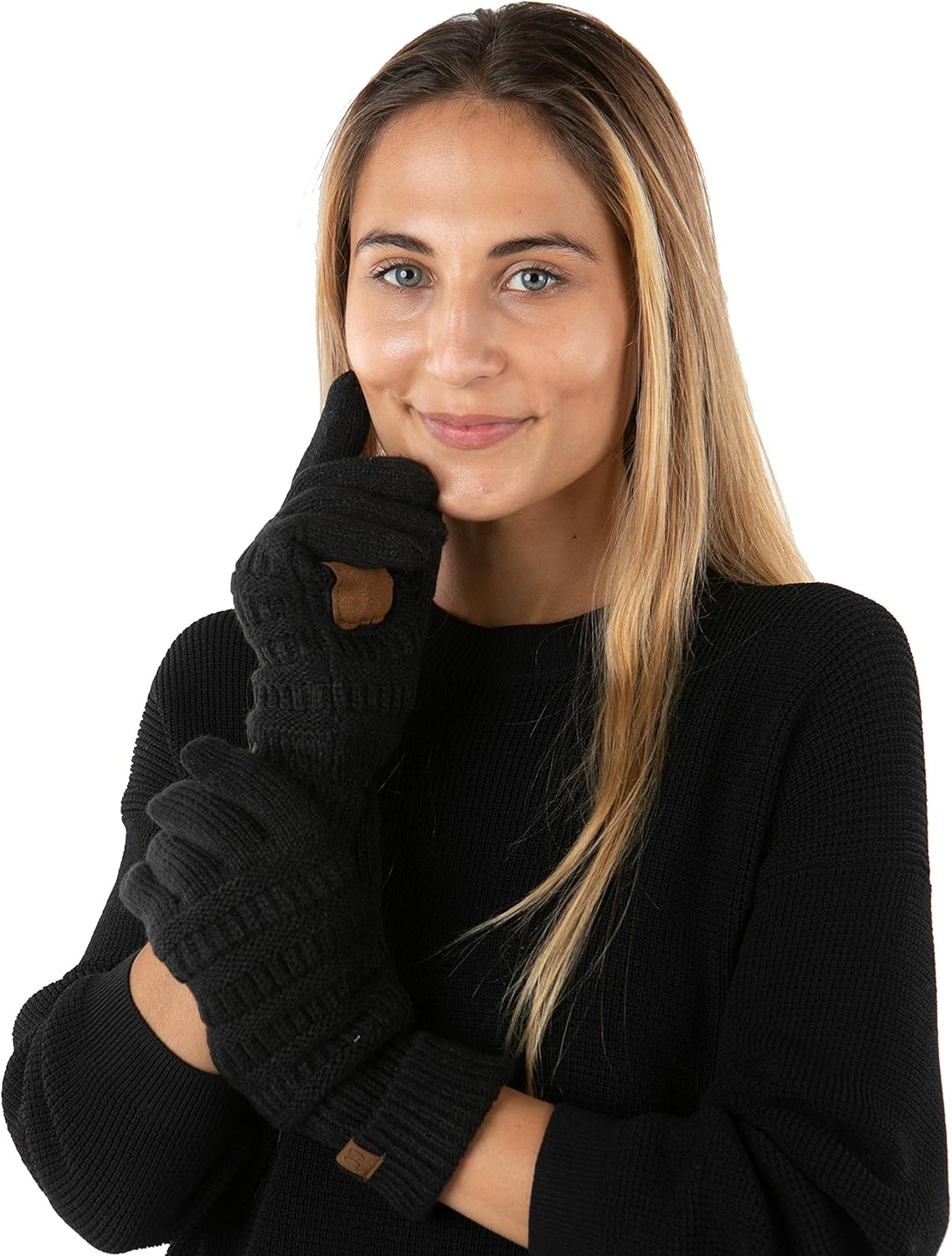 Funky Junque Winter Gloves Women Cold Weather Touch Screen Knit Matching Lined W...