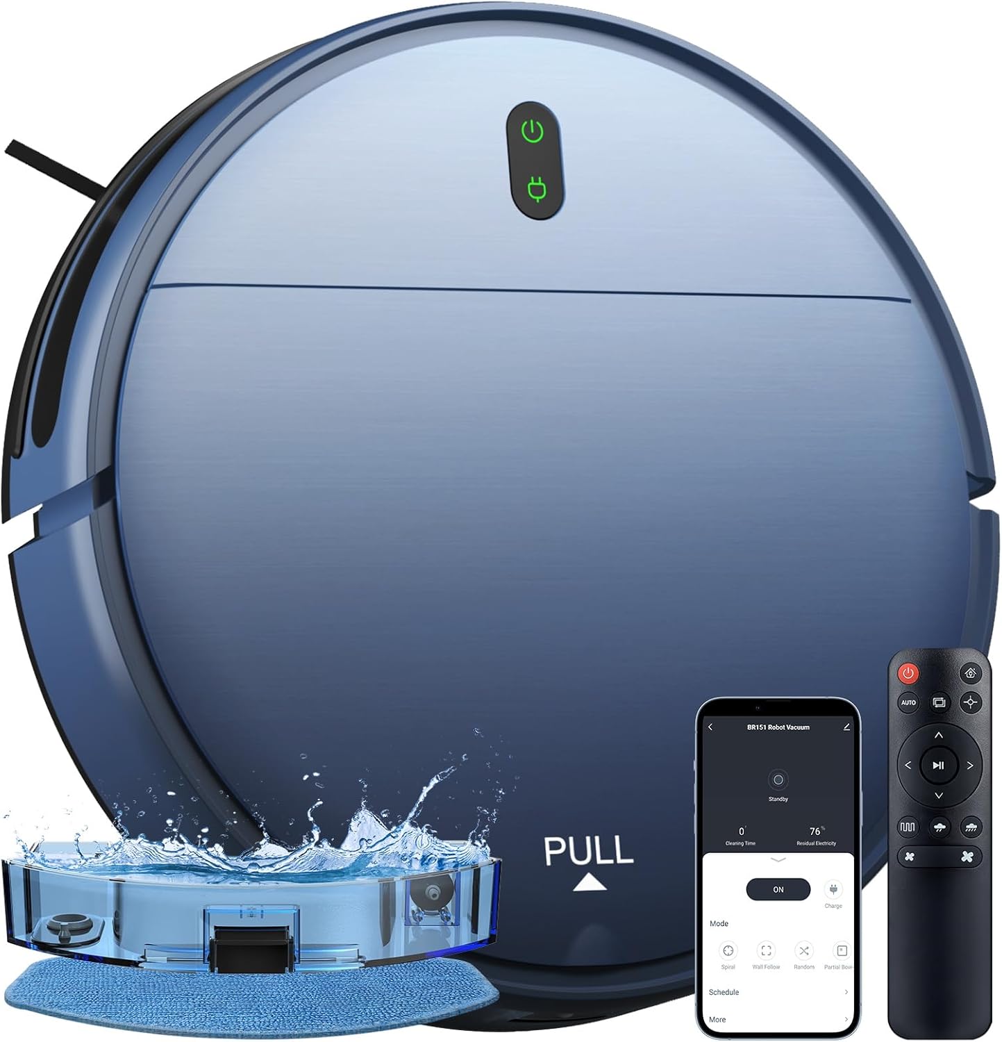 ZCWA Robot Vacuum and Mop, 2 in 1 Robot Vacuum Self-Charging Robot Vacuum Cleane...