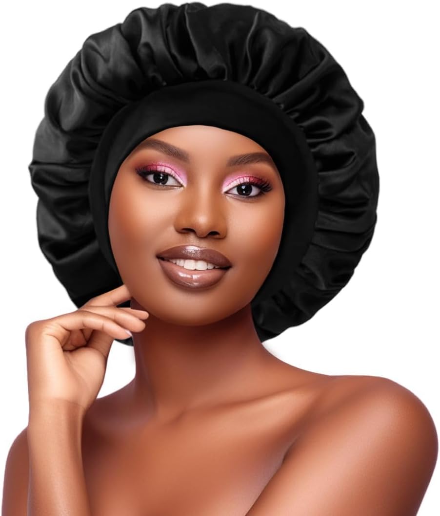 KEPUWAY Satin Silk Bonnet for Sleeping,Satin Silk Hair Bonnets for Sleeping Wome...