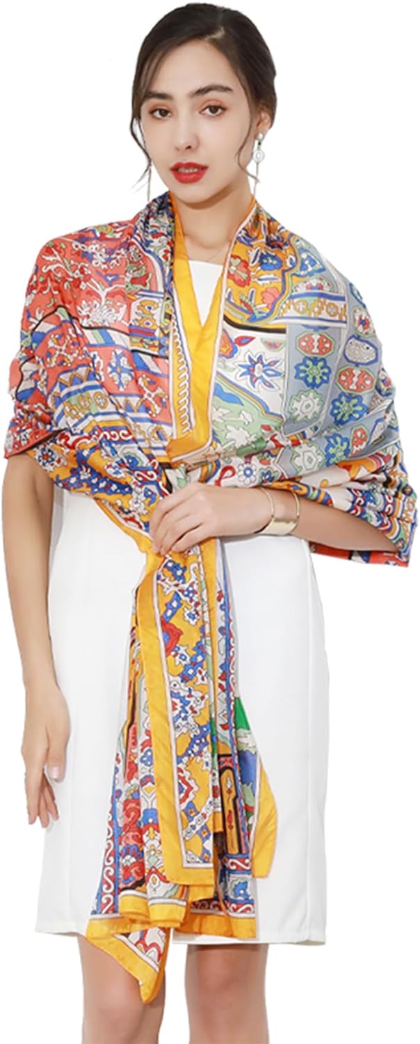 DANA XU 100% Mulberry Silk Pashmina Summer Scarf Extra Large Shawls And Wraps Fo...