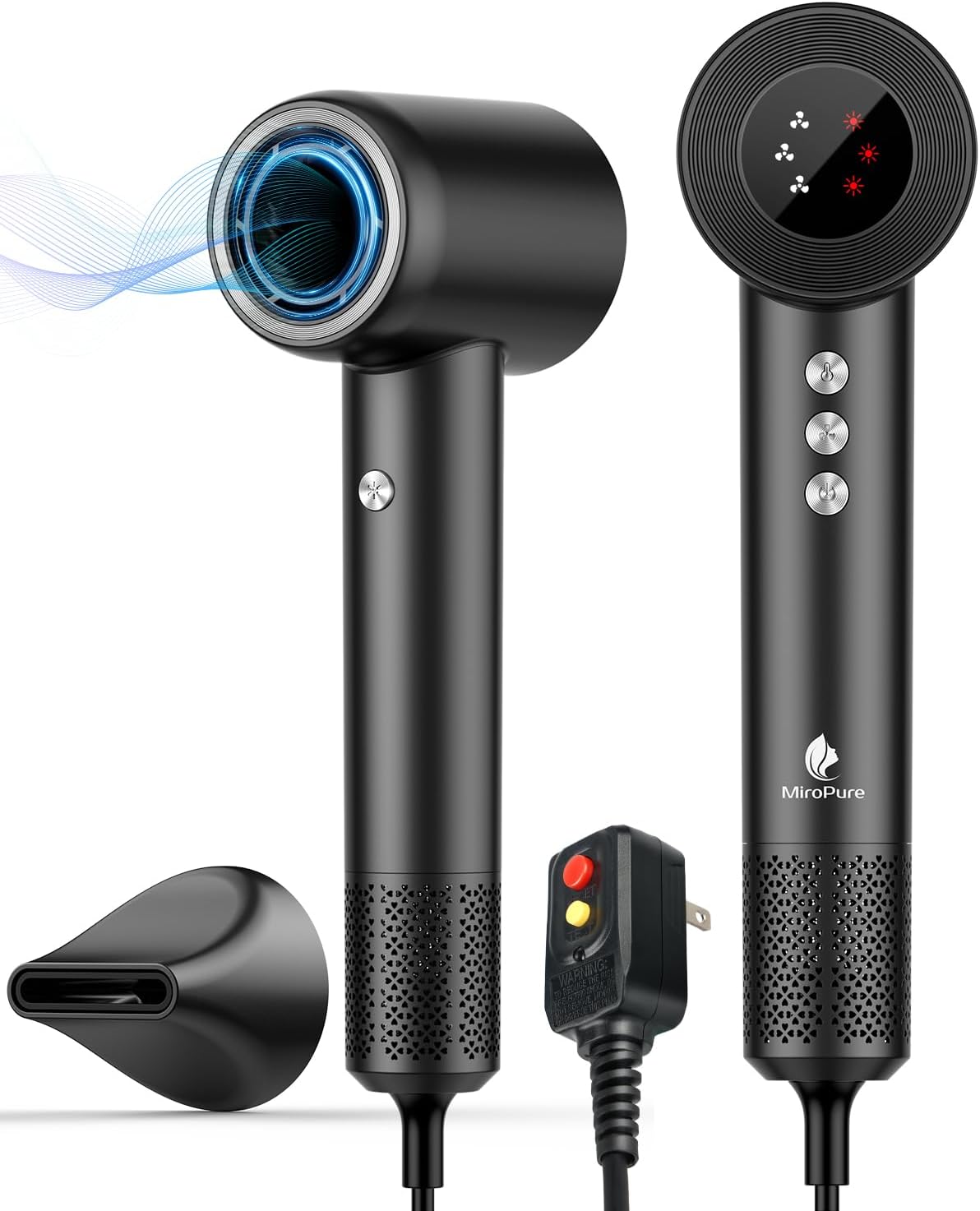 Hair Dryer, High Speed Negative Ionic Blow Dryer with 110, 000 RPM Brushless Mot...