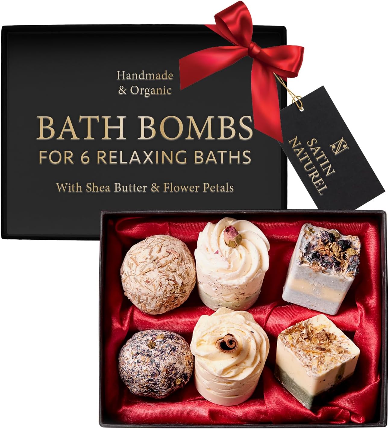 Christmas Gifts for Women 6X Organic Handmade Bath Bombs with Natural Essential...