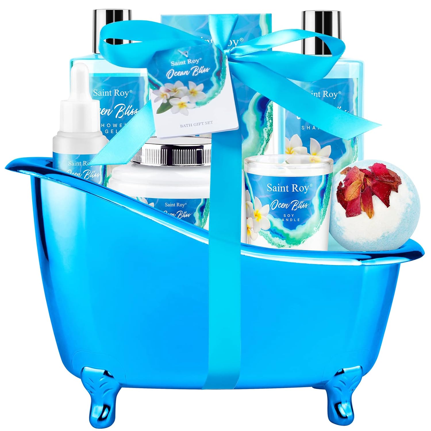 Birthday Gifts for Women, Luxury Home Spa Kit, 8pcs Bath Gift Set Ocean & Vanill...