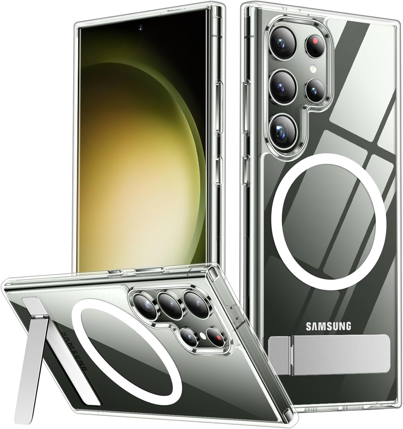 SPIDERCASE Magnetic for Samsung Galaxy S23 Ultra Case, [3 Stand Ways][ Military...