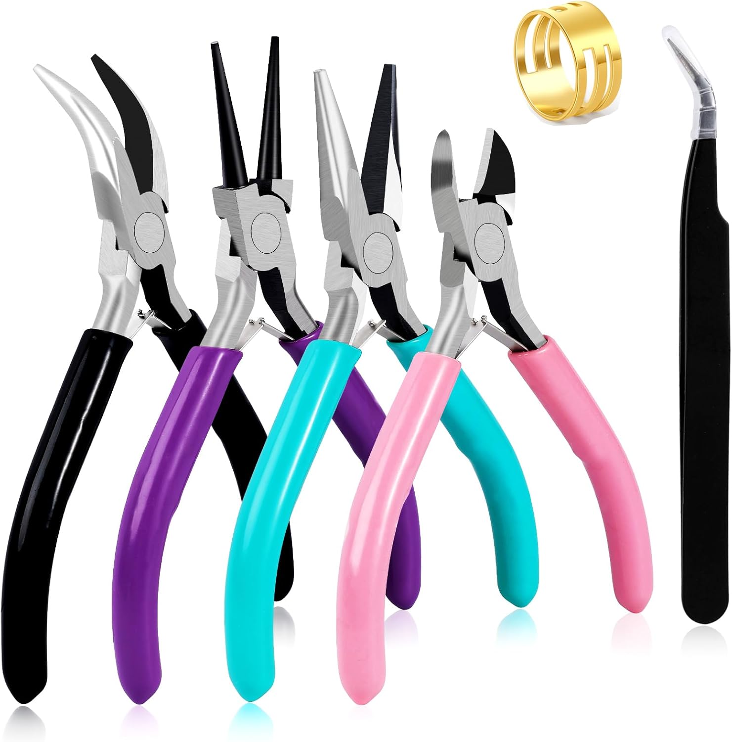 4 Pack Jewelry Pliers Jewelry Making Pliers Tools Kit with Needle Nose Pliers/Ch...