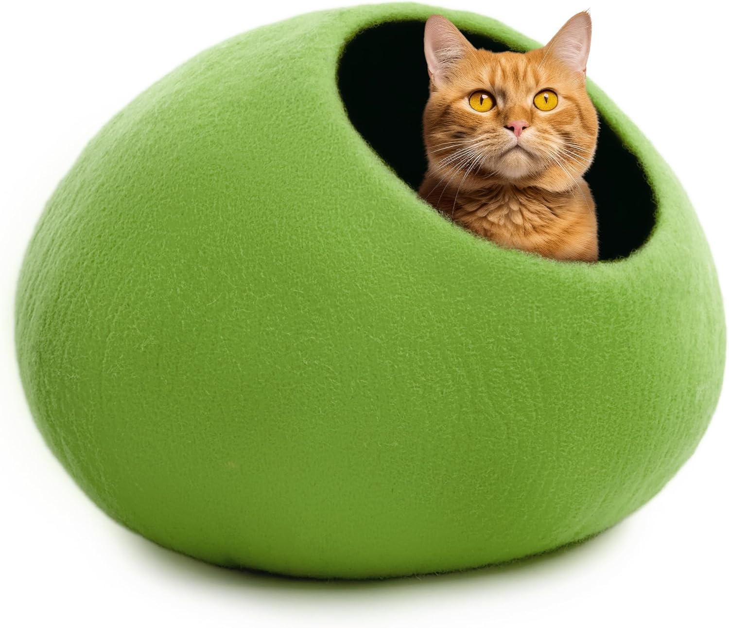 Woolygon Premium Wool Cat Cave Bed - Felt Cat Cave Handmade from 100% Merino Woo...