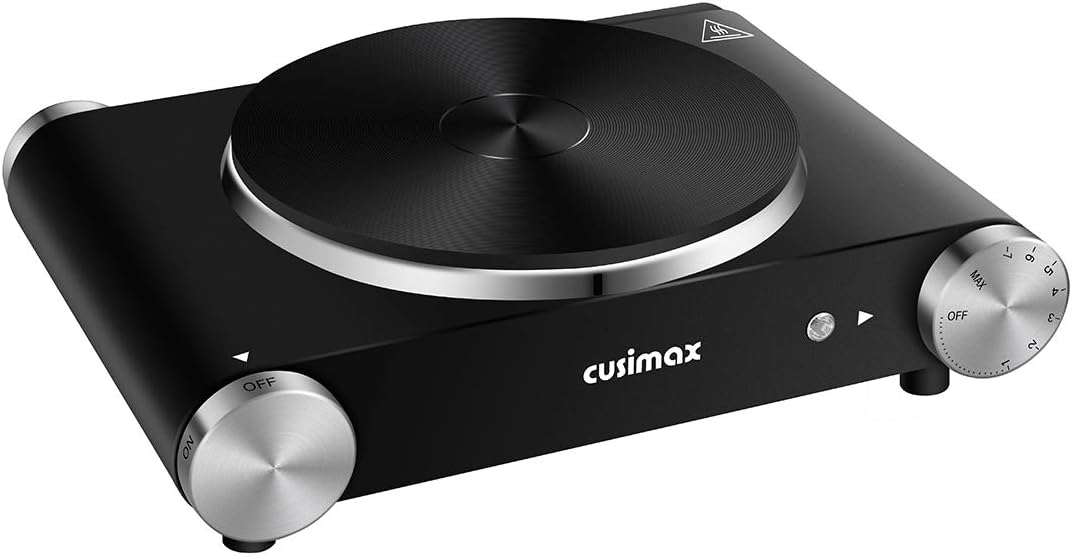 CUSIMAX Electric Hot Plate for Cooking Portable Single Burner 1500W Cast Iron ho...