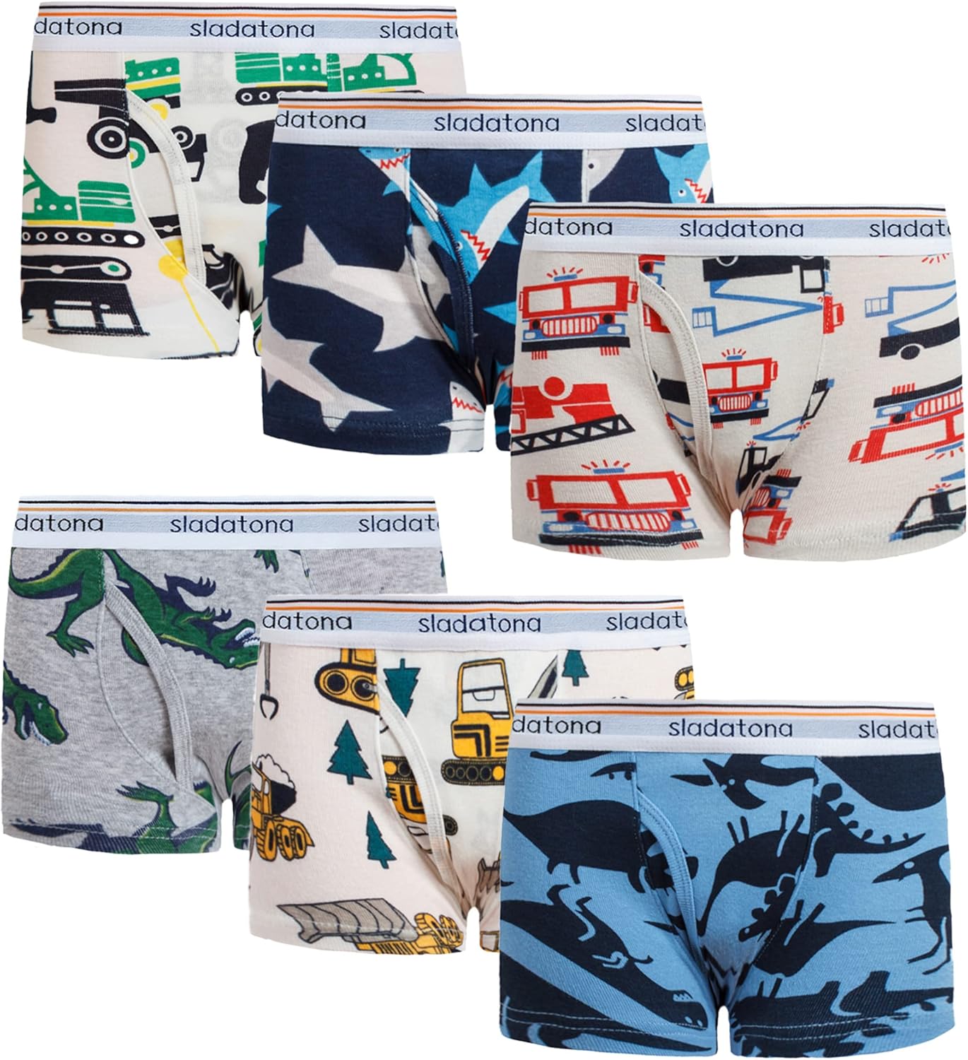 Boys Boxer Briefs Shorts Cotton Dinosaur Shark Baby Toddler Underwear for Kids B...