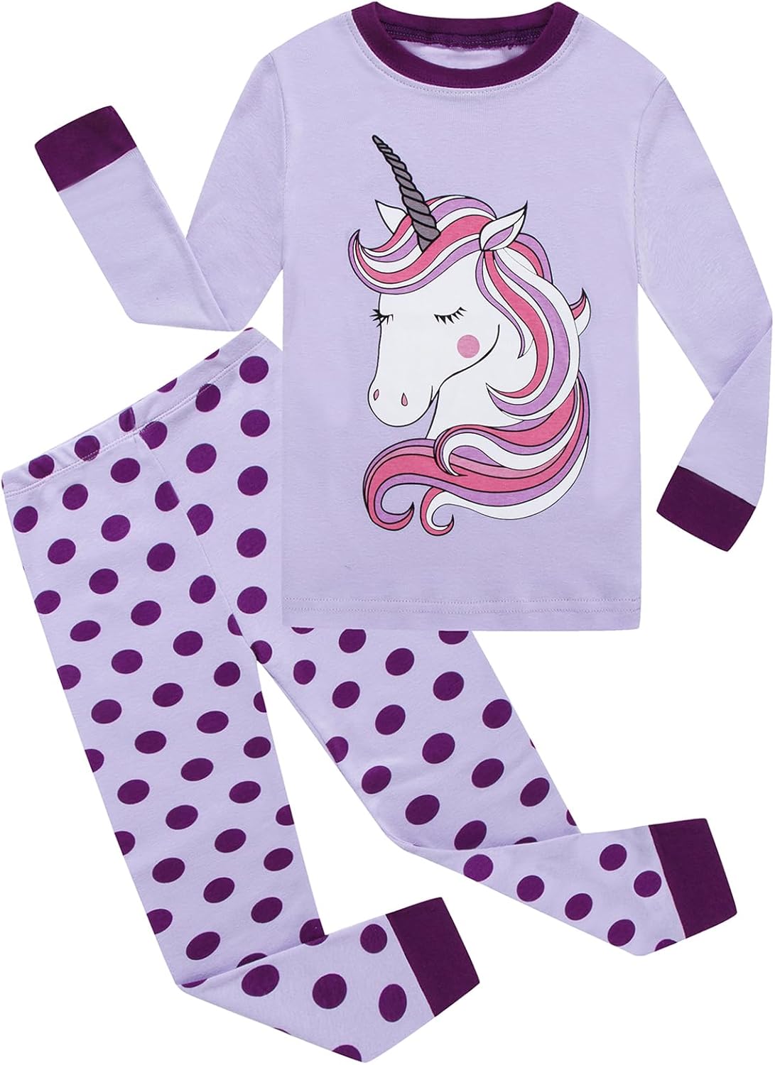 Little Girls Pajamas Sets Toddler Girls Cotton Pjs Sleepwear Sets 16 Years Purpl...