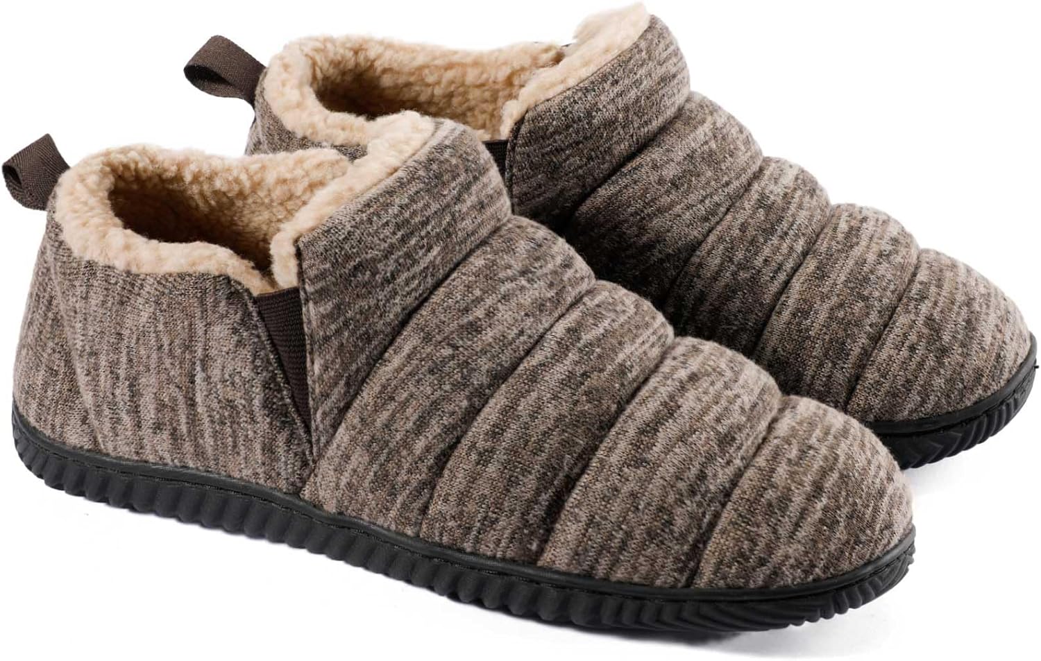 ZIZOR Men's Cozy Memory Foam Slippers with Plush Fleece Lined, Knit Anti-Slip In...