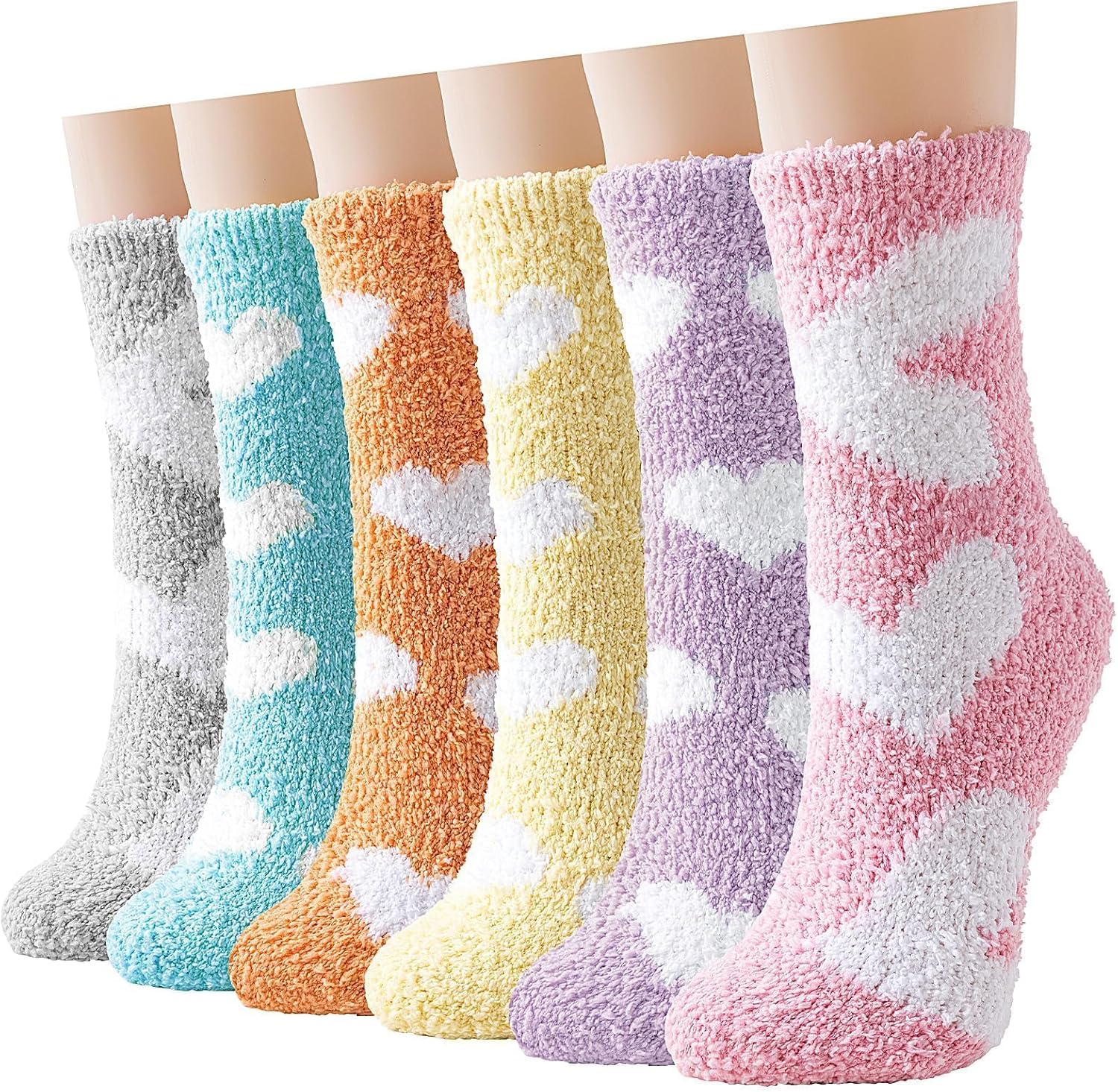 Niofind Fluffy Socks for Women and Girls Warm Cosy Bed Socks,6 Pairs Thick Soft...