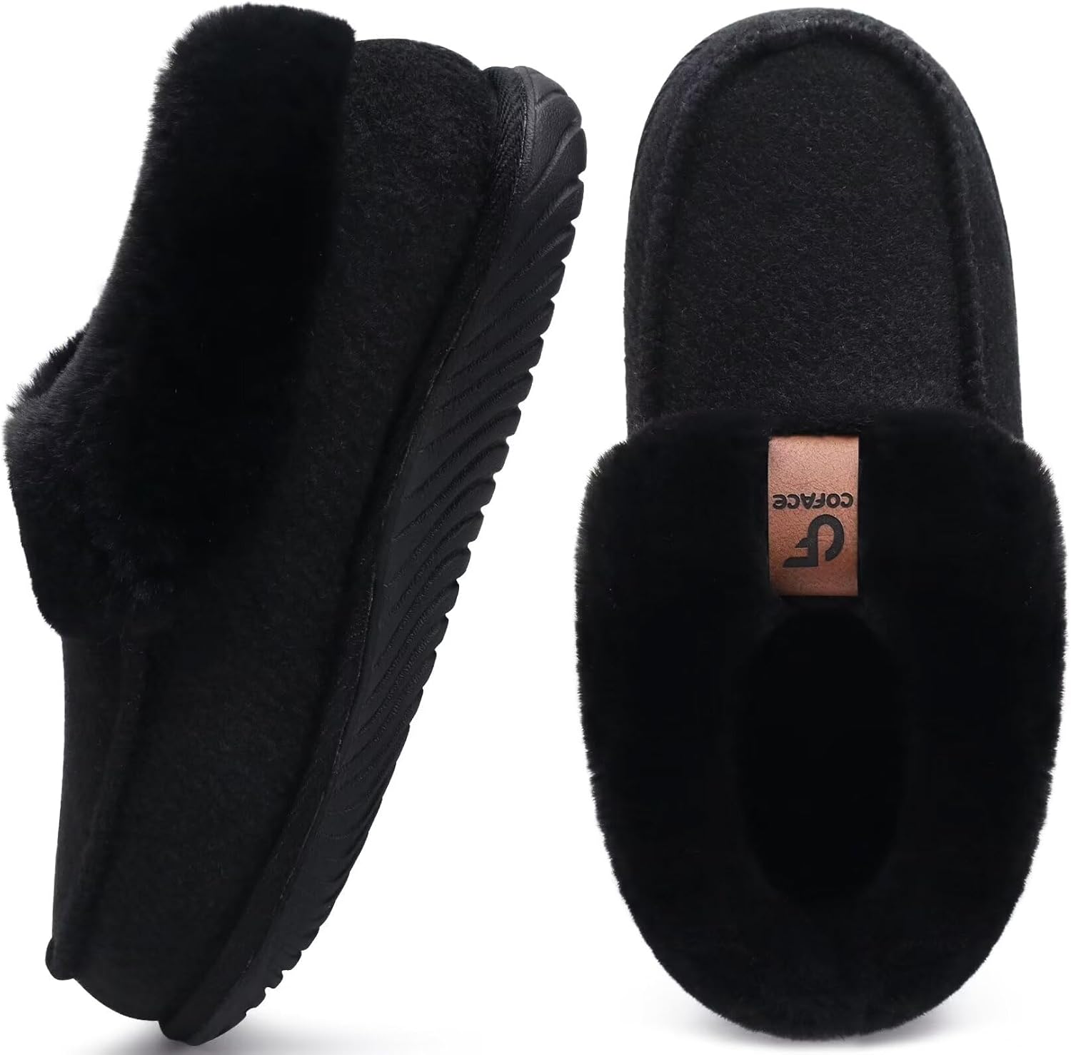 COFACE Women's Memory Foam House Slippers Arch Support Moccasin Winter Shoes Lad...