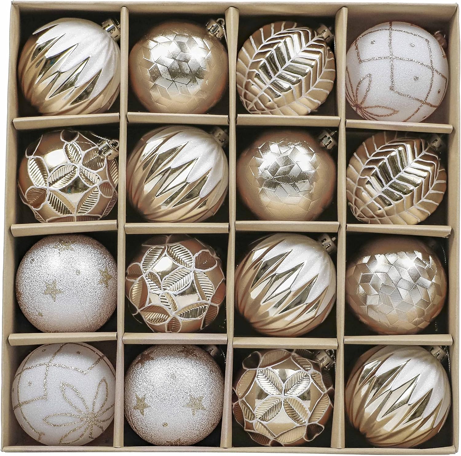 Valery Madelyn Christmas Baubles for Christmas Tree Decorations, 16pcs 8cm Gold...