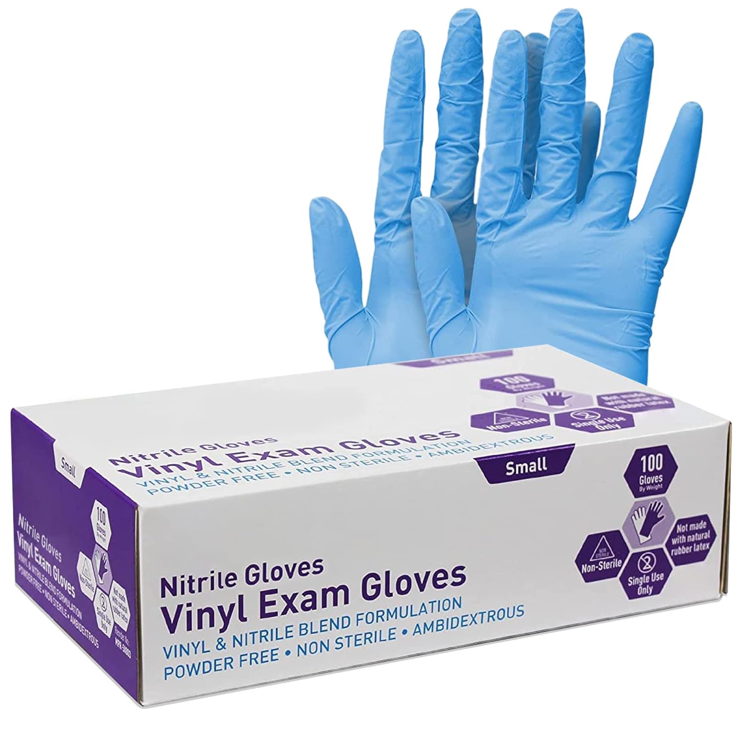 Disposable Gloves Nitrile - Powder Free, Latex Free, Textured Grip, Non-Sterile...