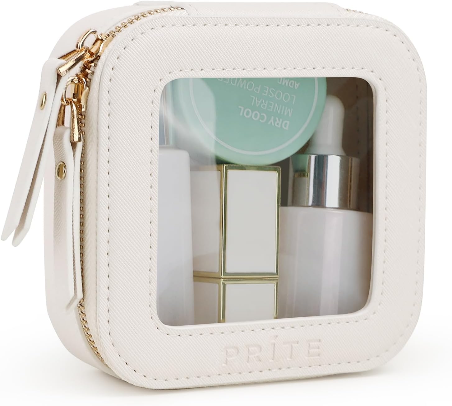 Prite Small Clear Makeup Bag with Gift Box Mini Cosmetic Case Waterproof Travel...