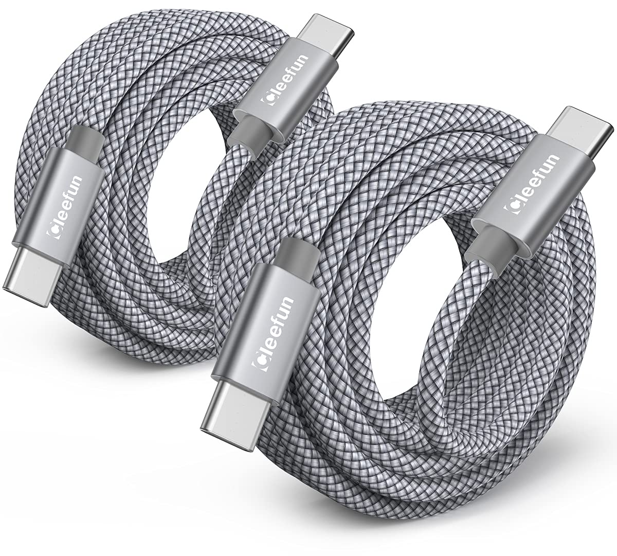 CLEEFUN Long USB C to USB C Cable [3M, 2-Pack], USB Type C to C 60W PD Fast Char...