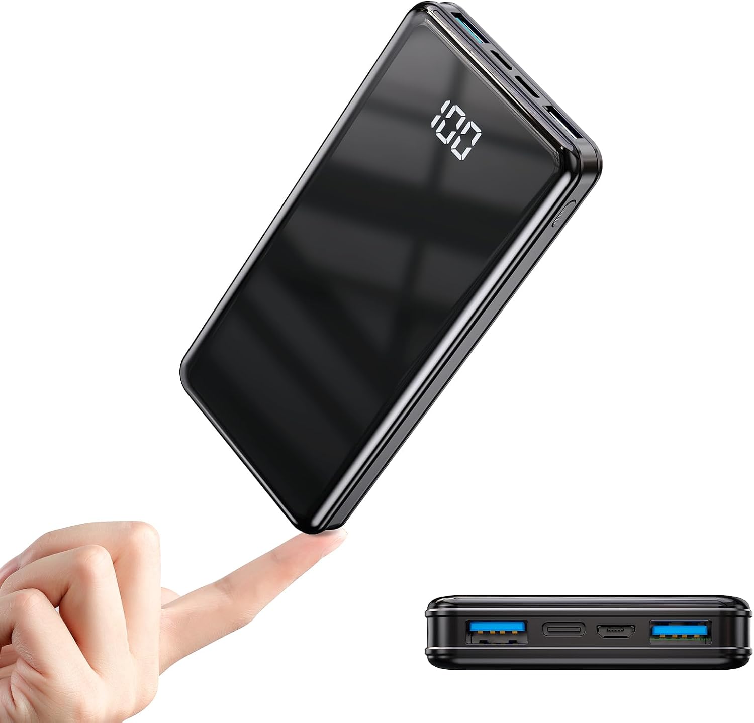 Portable Phone Charger Power Bank 12000mAh Fast Charging, PD 22.5W USB C Small E...