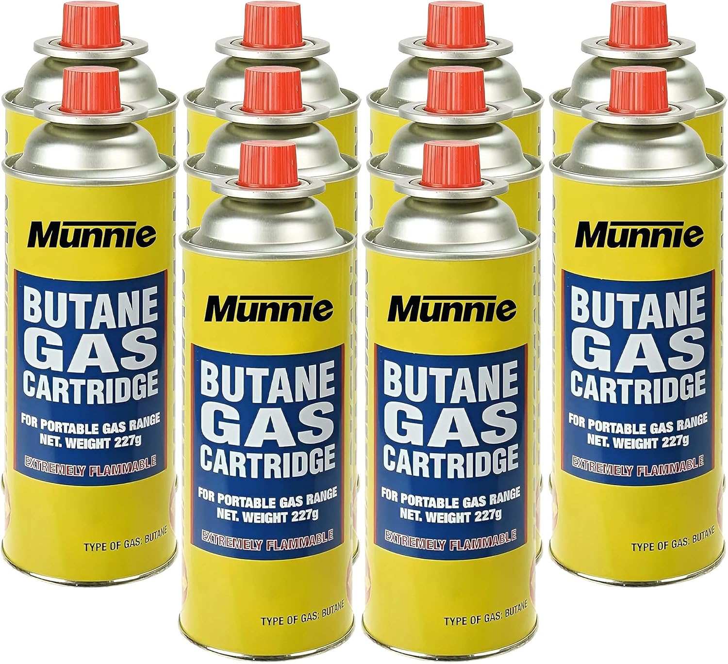 Munnie Butane Gas Canisters | Portable Gas Canister for Outdoor Cooking Stove, B...