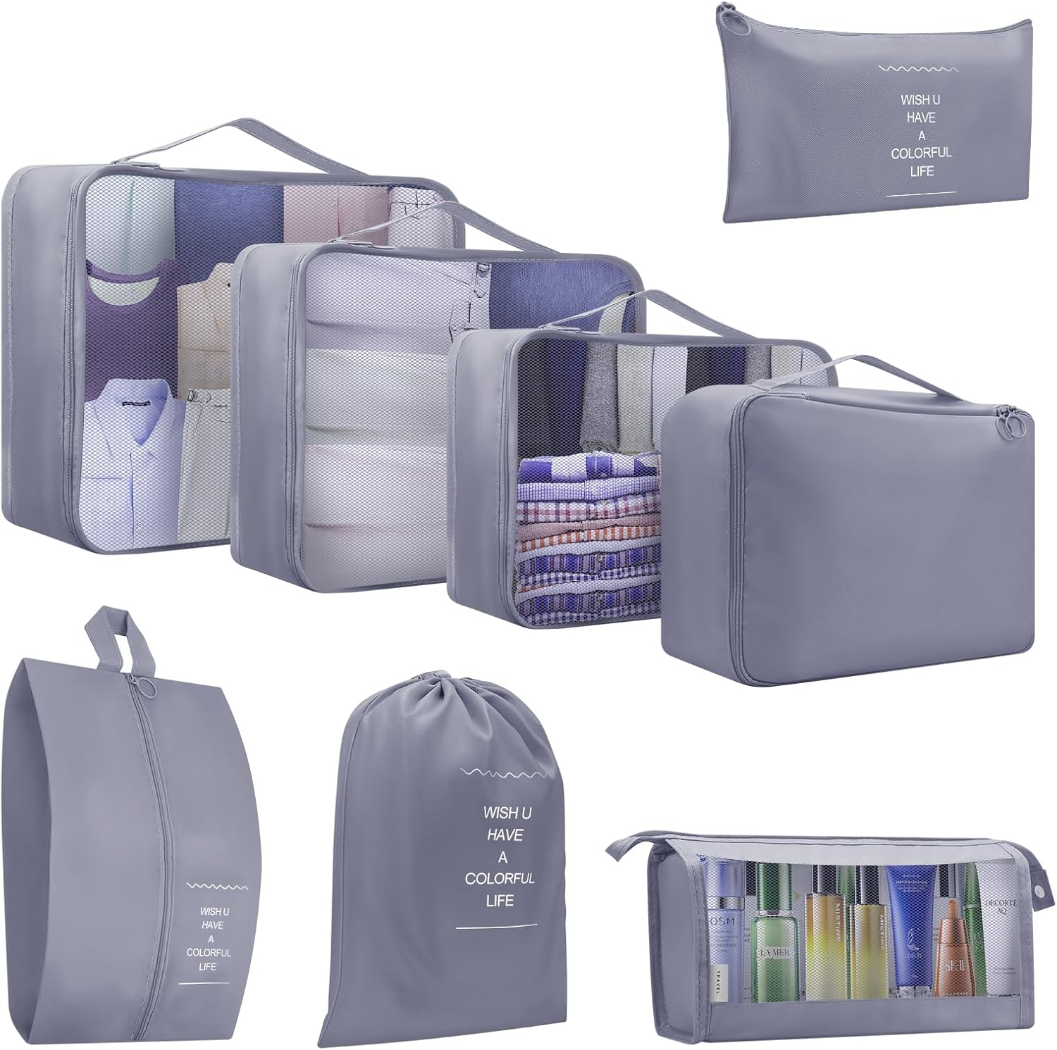 Packing Cubes for Suitcase, 8 PCS Travel Luggage P...