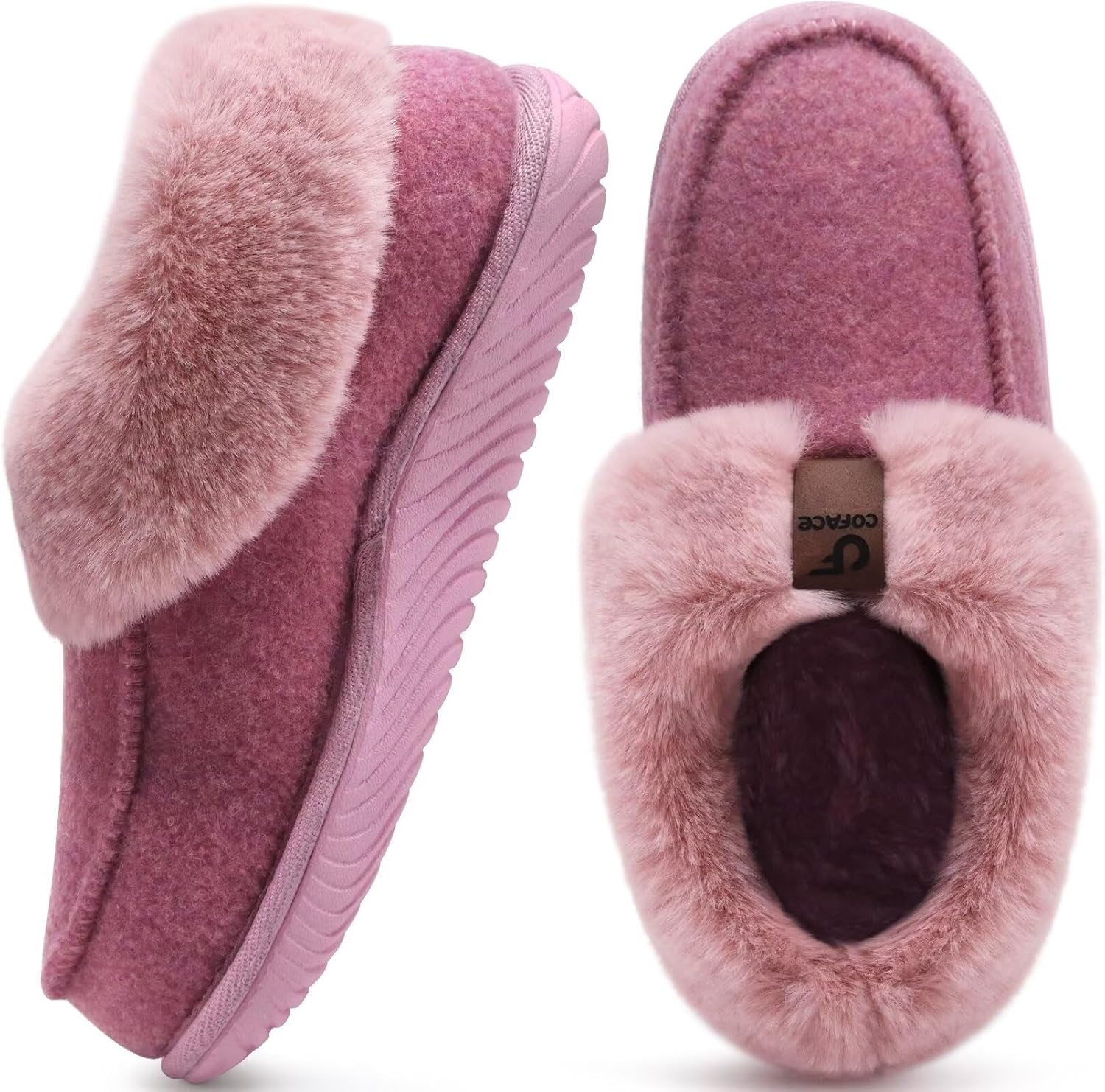 COFACE Women's Memory Foam House Slippers Arch Support Moccasin Winter Shoes Lad...
