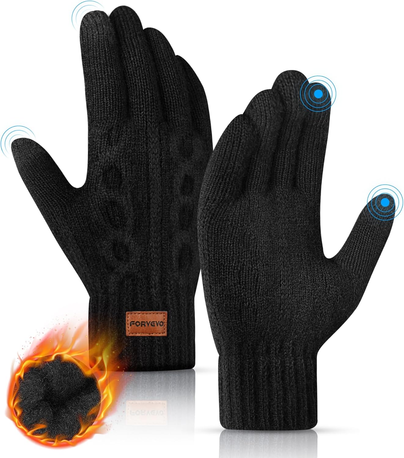 FORVEVO Winter Gloves for Men & Women, Thermal Touch Screen Gloves for Work Runn...