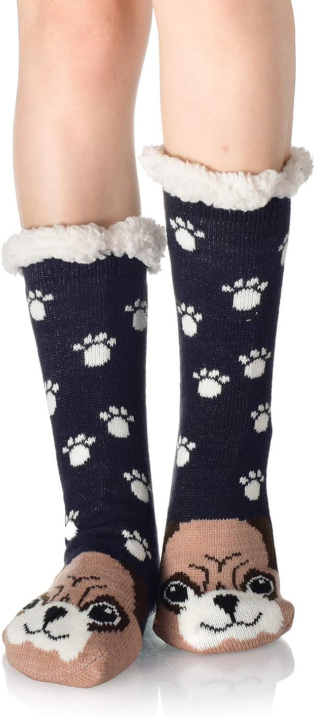 WYTartist Women Slipper Socks Super Soft and Warm Fleece Lined Socks Stripe Cute...
