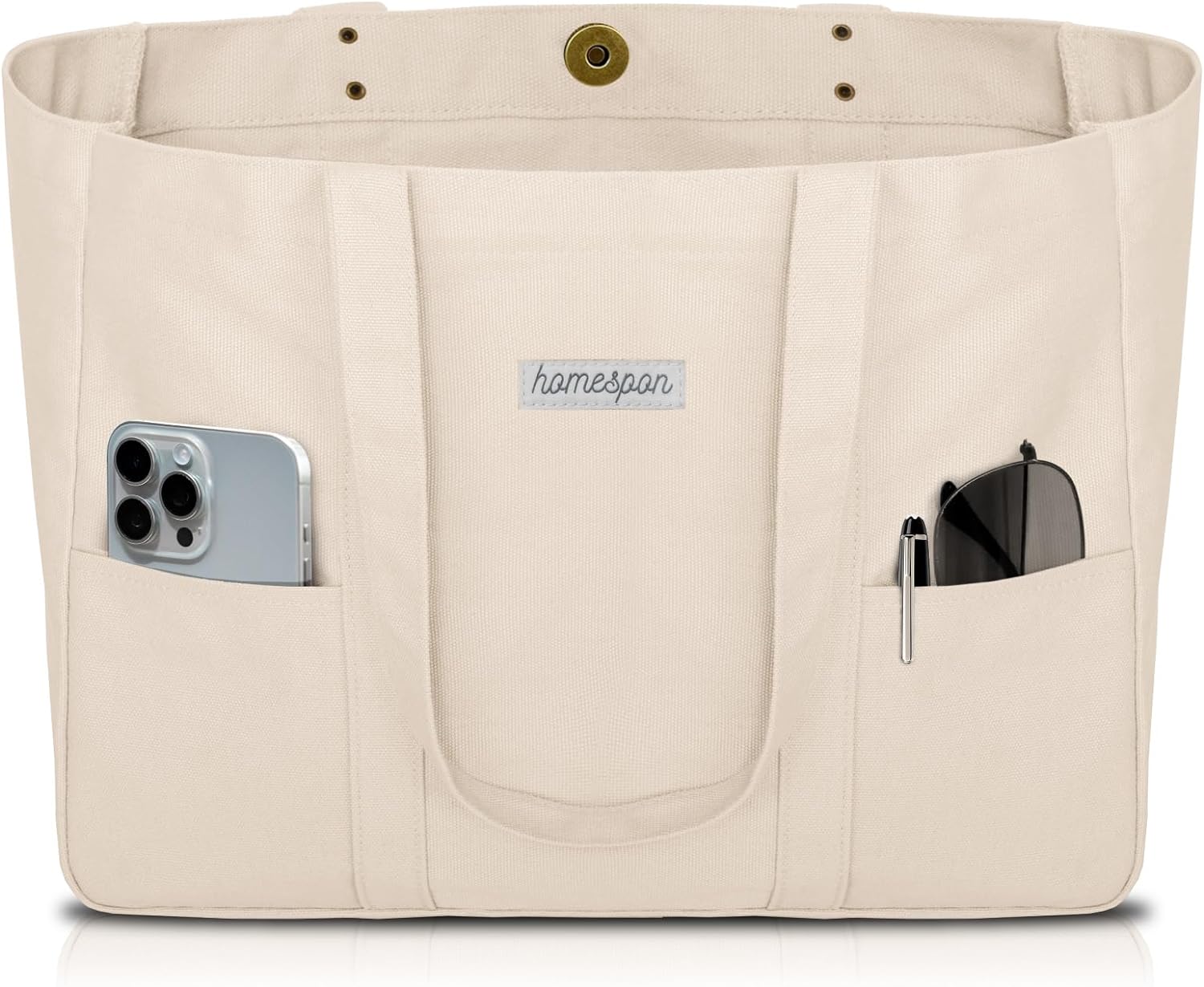 HOMESPON Large Canvas Tote Bag for Women Everything Bag with Pockets and Laptop...