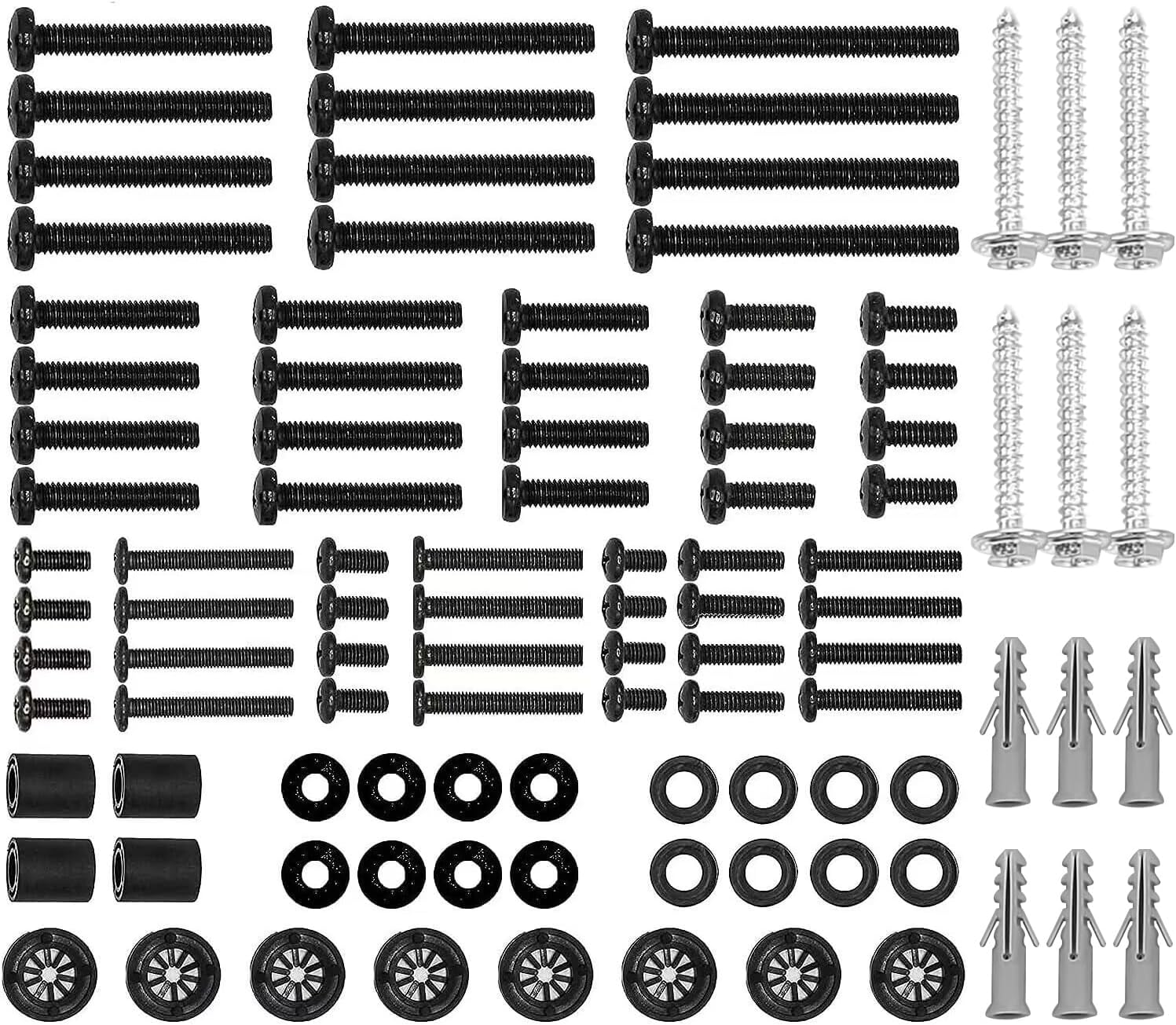 Suptek TV Bracket Screw, 100pcs TV Screws Set, M4 M5 M6 M8 Television Screws and...