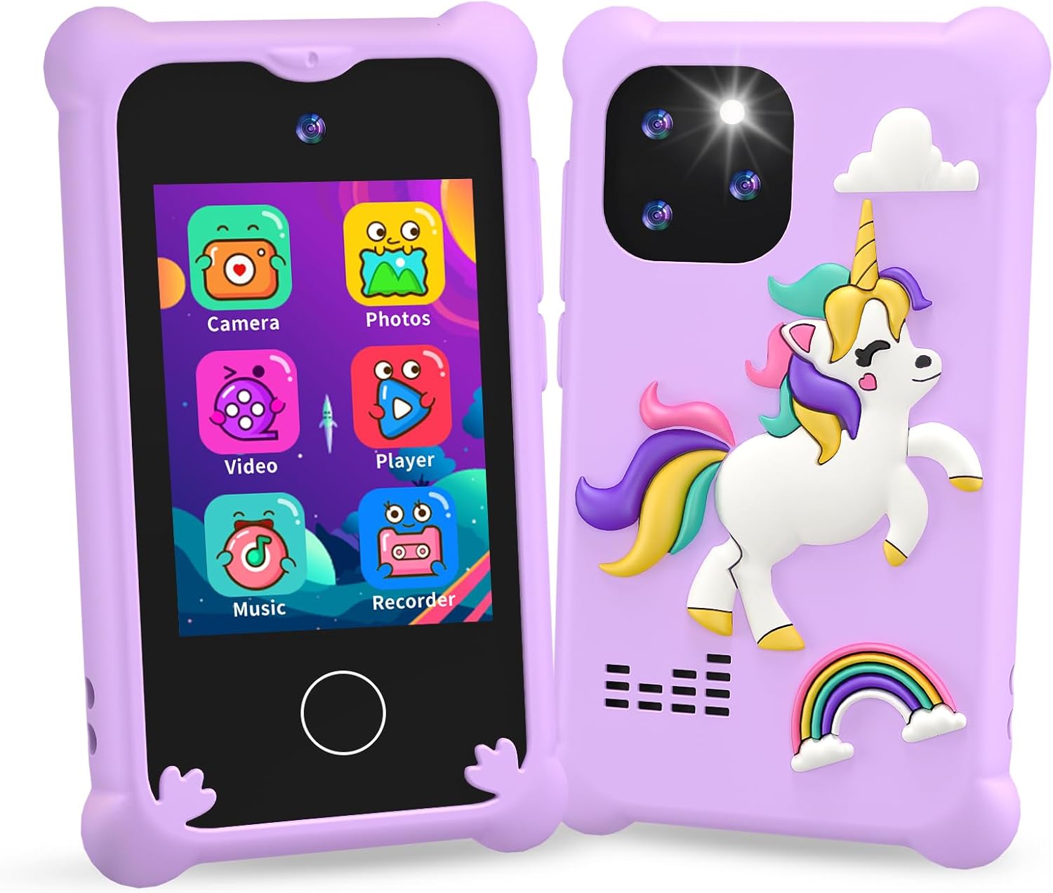 Kids Phone for Girls,Toddler Phone Toys for 3 4 5 6 7 8 Year Old Girls, 2.8" Tou...