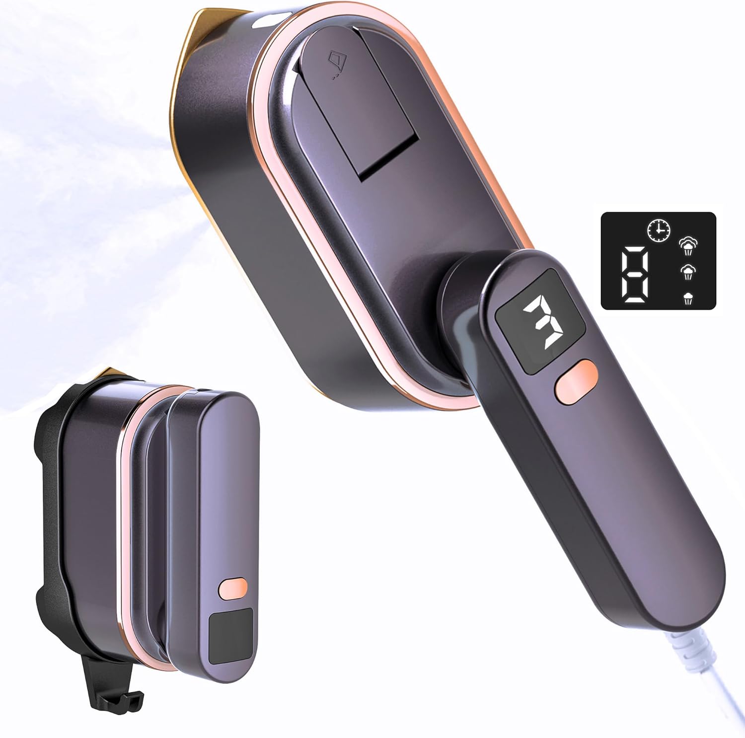 Travel Clothes Steamer Portable Iron - LCD Screen 2 in 1 Powerful Steam Clothing...