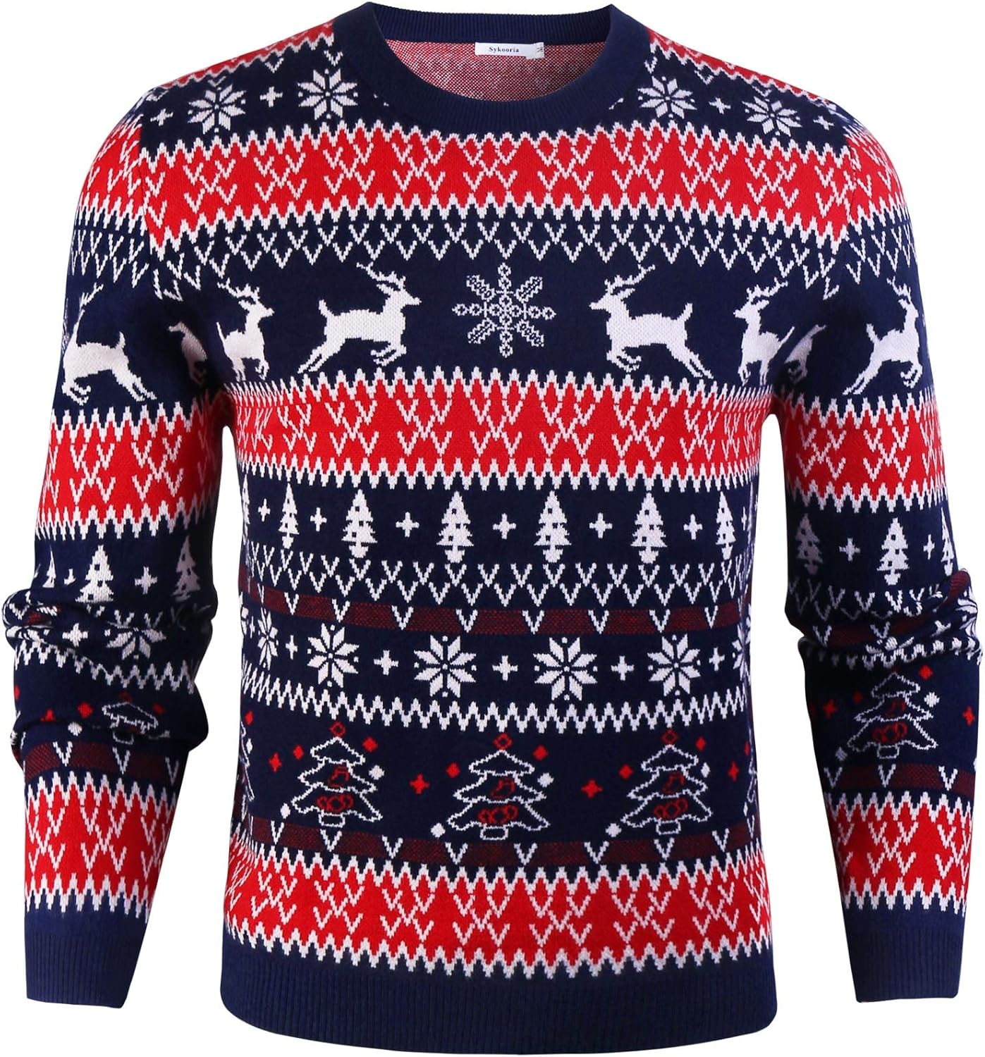 iClosam Men's Christmas Jumpers Sweater Long Sleeve Pullover Unisex Novelty Casu...