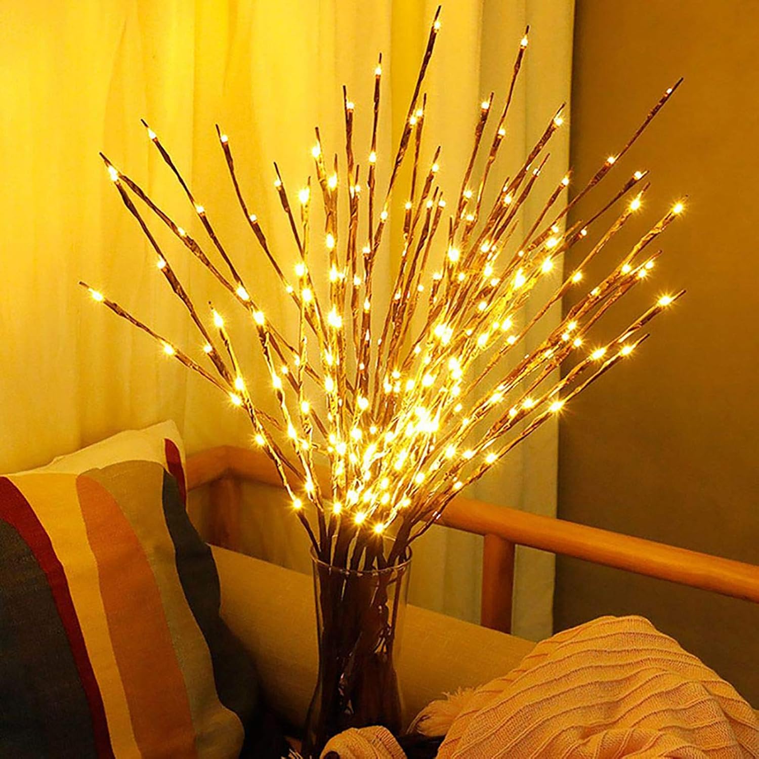 DK177 Led Branch Light Battery Operated Lighted Branch Vase Filler Willow Tree A...