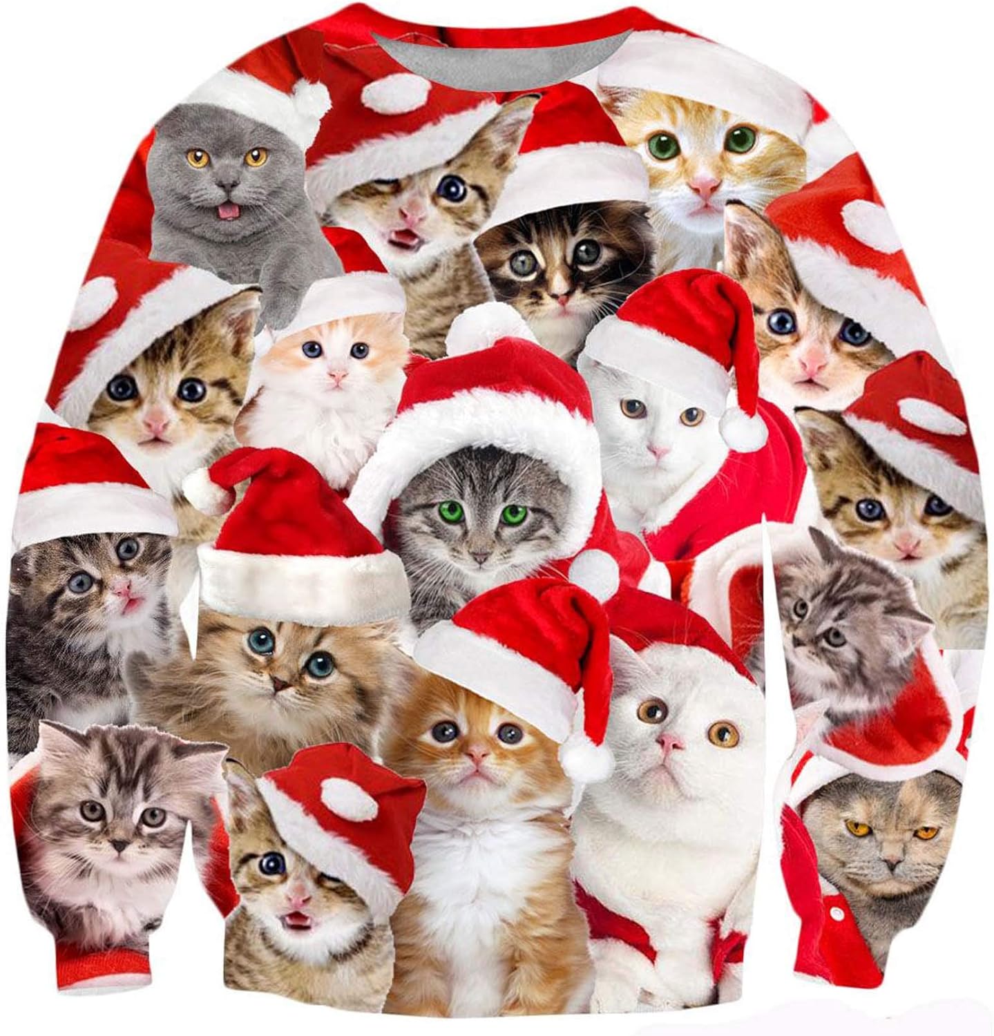 ALISISTER Ugly Christmas Jumper 3D Printed Xmas Pullover Sweatshirt Funny Long S...