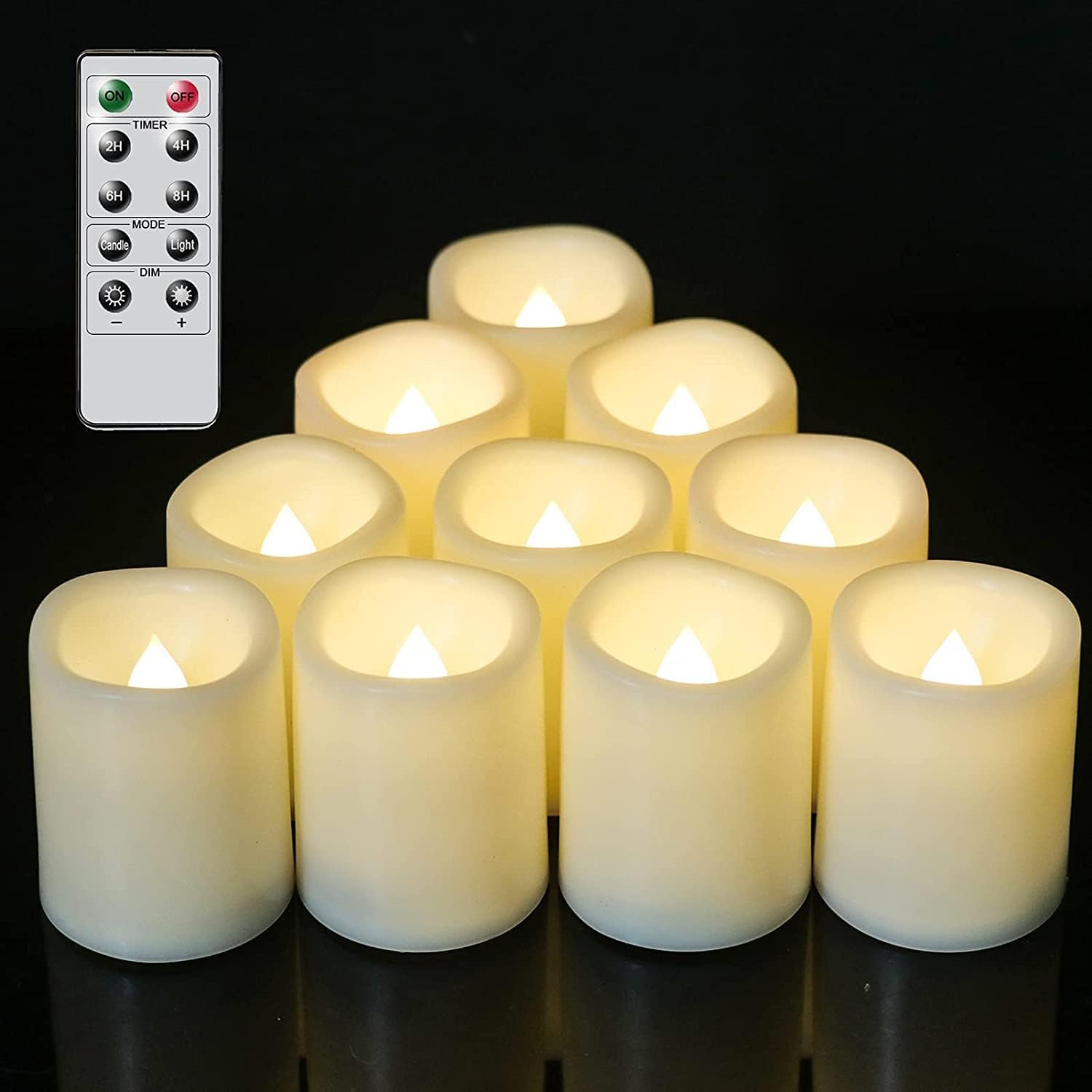 Eldnacele Led Flickering Flameless Votive Tea Lights Candles with Remote Control...