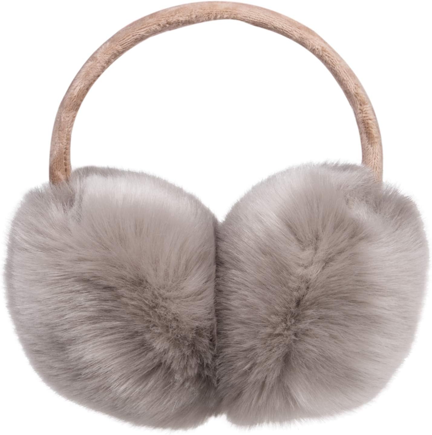 Justay Comf Foldable Ear Muffs Women Soft Thermal Fluffy Faux Fur Ear Warmers Ea...