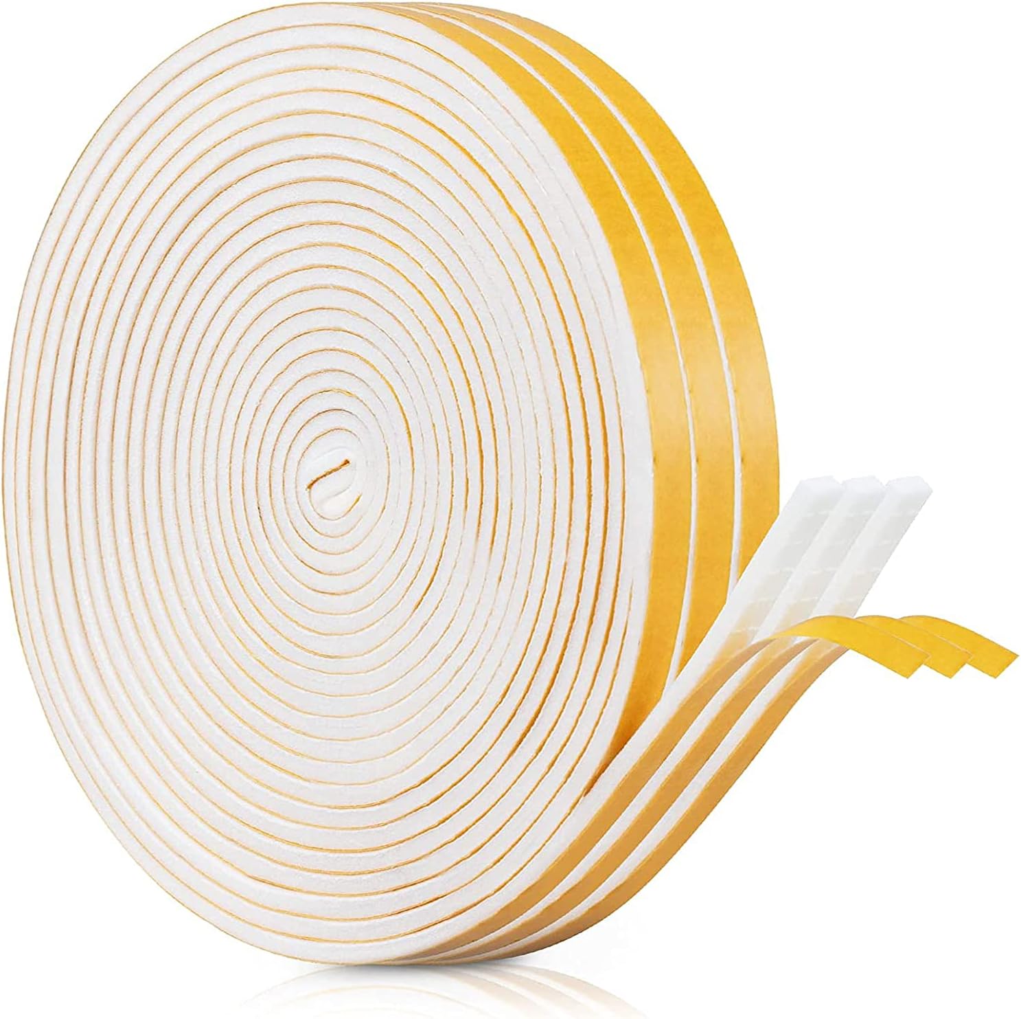 Adhesive Weather Stripping Foam Tape, 6mm(B) x 3mm(D)/18m Draught Excluder Foam...