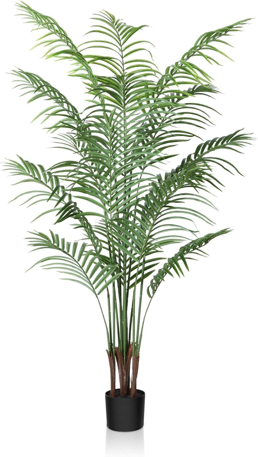 CROSOFMI Artificial Plants Areca Palm 150cm Fake Tropical Tree Faux Plants for I...