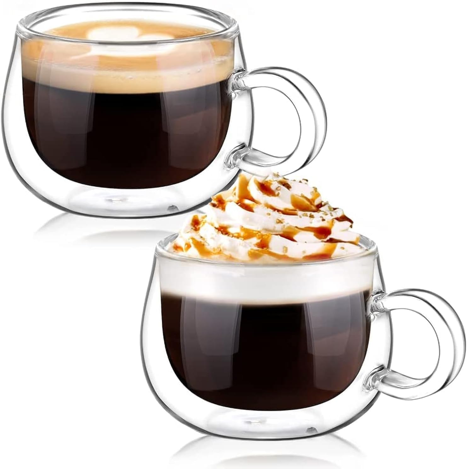 glastal Espresso Cup 120ml Double Wall Glasses Espresso Coffee Glass Cups Set of...