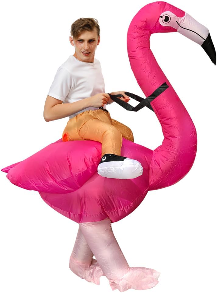 JASHKE Flamingo Costume Inflatable Costume Adult Inflatable Halloween Costumes F...