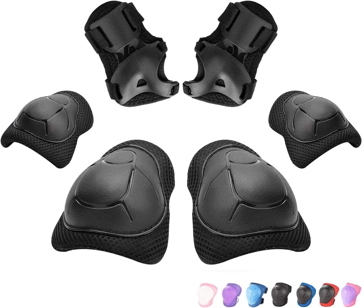 RUNDONG Kids/Youth Knee Pads Elbow Pads Wrist Guards 3 in 1 Protective Gear Set...