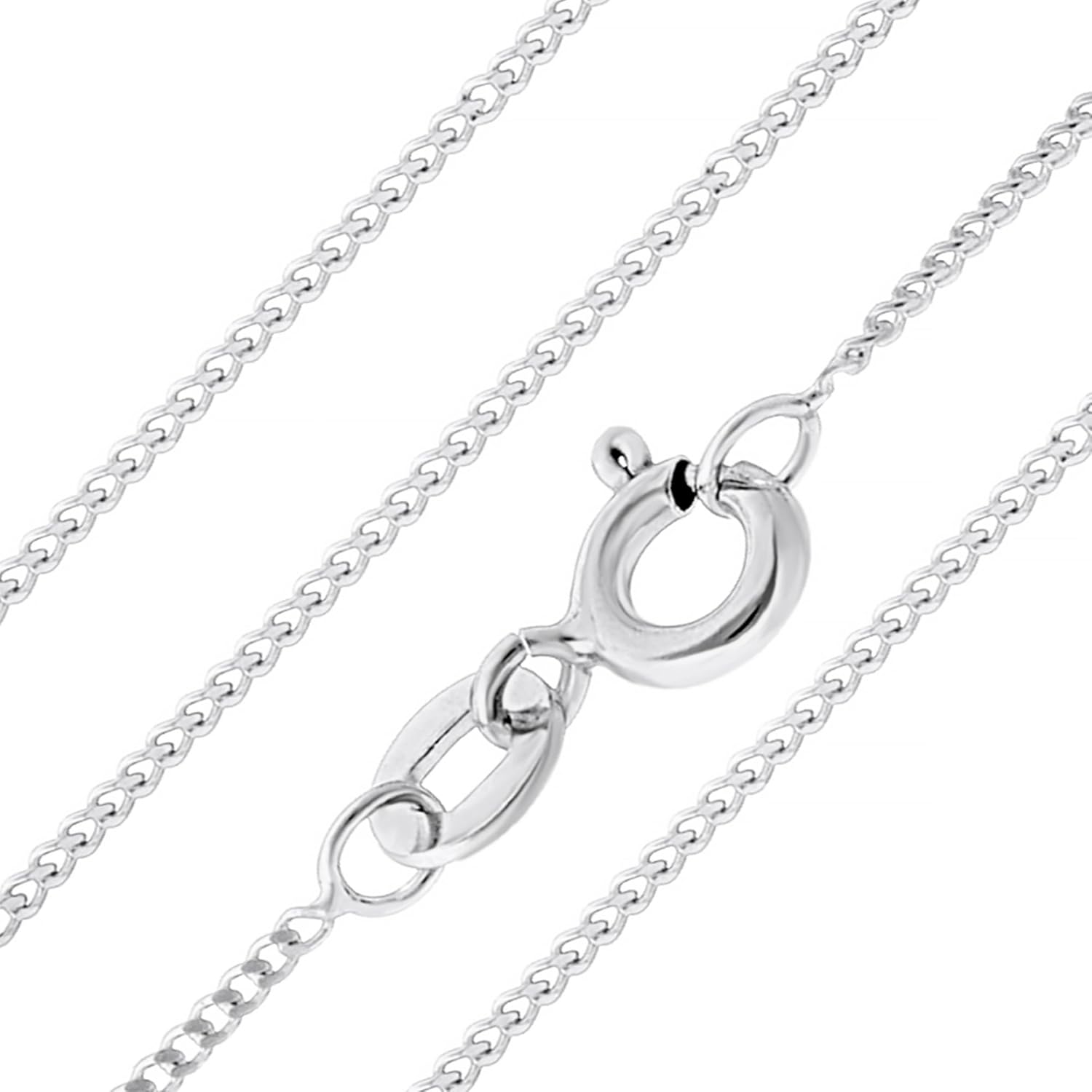 Aeon Jewellery 925 Sterling Silver Necklace - 2mm Diamond Cut Curb Chain | 16, 1...