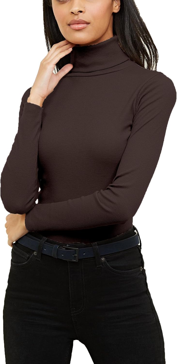 Re Tech UK Womens Jumpers Plain Ribbed Cotton Polo Turtle Roll Neck Tunic Top Lo...
