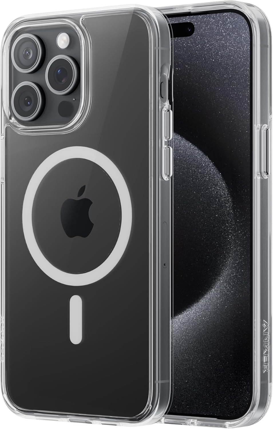 Anker MagGo Clear Magnetic Phone Case for iPhone 15 Pro Max, Ultra-Slim and Dura...
