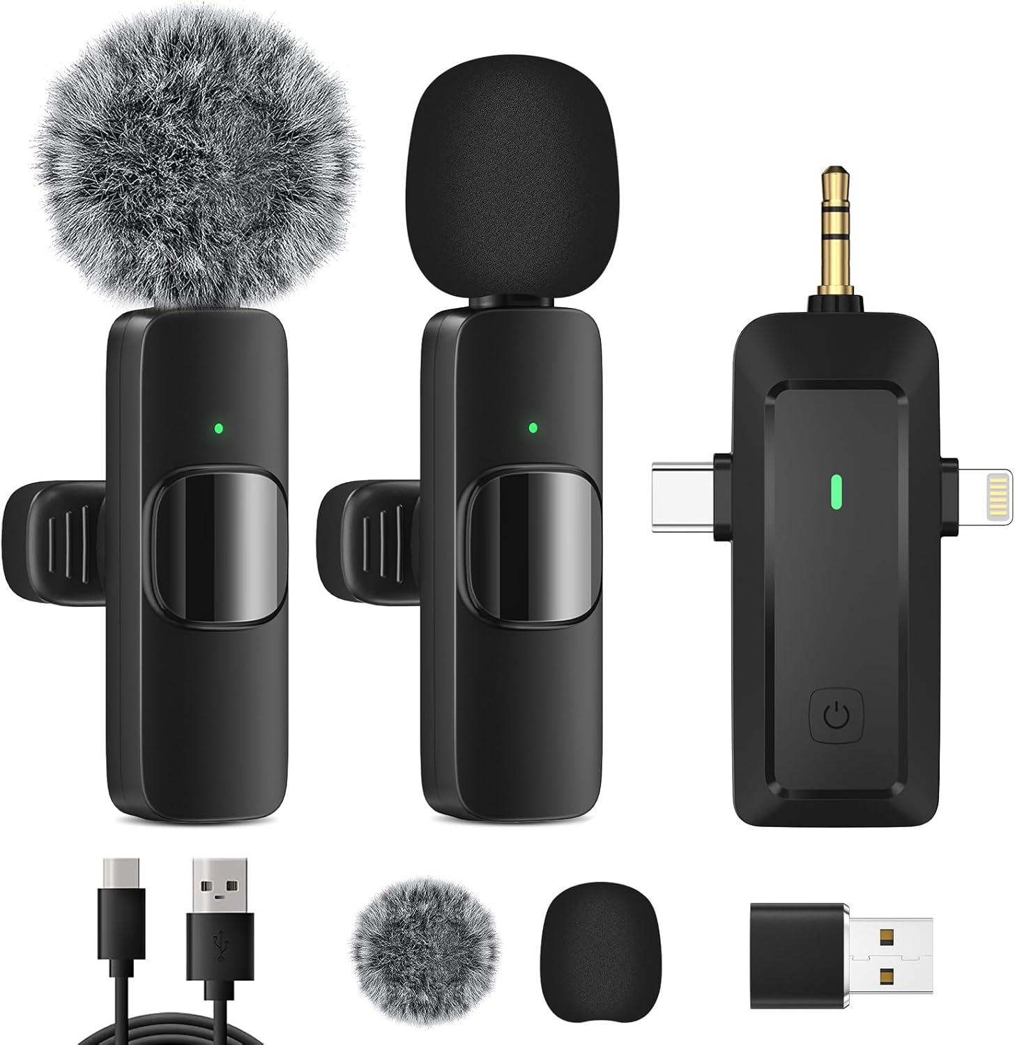 HMKCH Wireless Lavalier Microphone for iPhone - Android Phone/Camera/Computer/La...