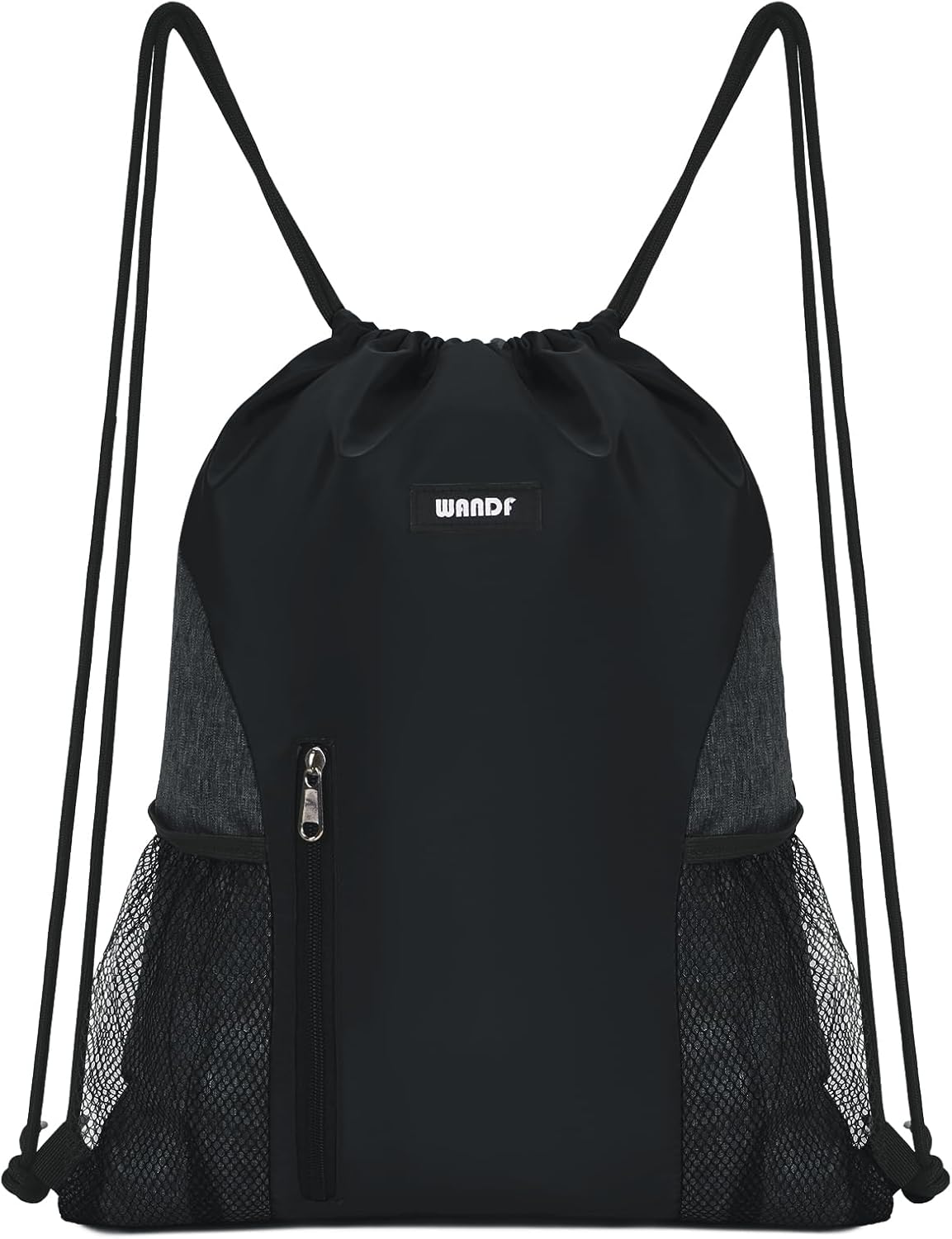 WANDF Drawstring Backpack Sports Gym Sackpack with Mesh Pockets Water Resistant...