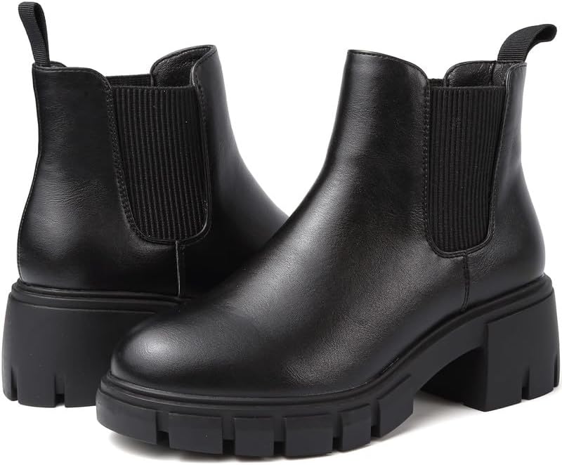 Womens Boots Chelsea Boots Women Platform Walking Ankle Boots Waterproof Elastic...