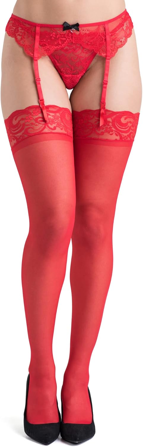 Lovehoney Lingerie Women's Sheer Floral Lace Stockings - Thigh Highs - Sizes: 8-...